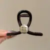 Presilha de Cabelo de Acrílico de Alta Qualidade Estilo Coreano em Formato de Cachorro para Mulheres, Grampo de Cabelo Exquisito com Pedras Strass e Contas, Presilha para Coque na Parte de Trás da Cabeça, Presilha Jacaré