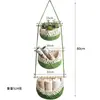 Saco de Rede de Frutas de Três Camadas Transfronteiriço, Saco de Armazenamento Removível para Montar na Parede, Cesto Pendurado Boêmio Decorativo Tecido para Frutas e Legumes