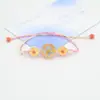 Pulsera de Hilo de Colores con Cuentas de Vidrio y Flor de Narciso Seca Estilo Coreano Fresca y Sencilla, Flor Eterna Regalo de Pareja para Mujeres, Accesorio para la Mano