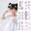 Pegatinas de Tatuaje de Unicornio con Purpurina de Dibujos Animados para Niños y Niñas Impermeables Duraderas Lindas Pegatinas para Brazo y Cara Venta al por Mayor
