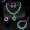 Set de Jadeíta: Collar con Colgante de Jadeíta Tipo Hielo, Pendientes, Anillo, Pulsera, Lujoso Juego de Cuatro Piezas de Jadeíta Verde Incrustada con Pendientes