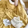 Manta de Lã de Cordeiro para Cochilos de Inverno, Xale de Escritório, Pequena Manta para Ar Condicionado, Manta Cobertor de Sofá de Fleece Coral, Espessa e Quente