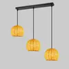 Novo Lustre de Vento Criativo Chinês Vintage Decoração de Pousada Varanda Sala de Jantar Sala de Estar Lustre Pastoral de Água-viva e Rattan
