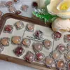 Pulsera con colgante de accesorios de joyería, diseño de caja de amor de flor de caucho natural