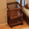 Mesita de noche Estilo Chino Dormitorio Mesita de noche Móvil Estante de Almacenamiento para Mesita de Noche Mesa Pequeña Simple Multifuncional Creativa