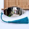 Separador de hojas estilo chino atracciones turísticas pueblo de agua Jiangnan Wuzhen recuerdo separador creativo para estudiantes con borlas