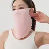 Máscara de Sol Fina de Verão para Homens e Mulheres K5 Nylon Seda de Gelo Respirável Sensação Refrescante Anti-UV Cobertura para Ciclismo ao Ar Livre Rosto Inteiro