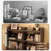 Estante de Almacenamiento Minimalista de Color Nogal Estilo Vintage de Moda Organizador de Escritorio de Oficina Estante de Almacenamiento de Escritorio Multicapa
