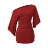 Vestido de trompeta estilo Pura Pasión para Mujer 2025 Nuevo Ajustado de una Sola Manga que Resalta la Figura Ceñido a la Cadera Falda Corta
