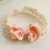 Faixa de Cabeça para Bebê, Faixa de Cabeça com Proteção para Moleira, Faixa de Cabeça com Laço para Menina Bebê, Acessórios de Cabelo Doces com Flores para Recém-Nascido