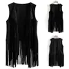 Chal de Gamuza para Mujer, Moda Transfronteriza Primavera y Verano, Nuevo, Delgado, con Borlas, Ajustado, Versátil, Sin Mangas