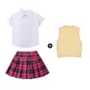 Conjunto de falda plisada de manga corta para porristas para niños y niñas, para eventos deportivos, entradas grupales, recitaciones, actuaciones del Día del Niño, verano