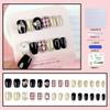 Fototerapia Feito à Mão Usável Manicure 30 Peças de Coração Unhas de Manicure com Diamante Grande Patches de Unha Xadrez Preto Rosa Doce e Cool