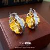 Vintage vintage Aretes Medio Antiguo Marcado Aretes Lujo Ligero Aretes de Botón de Alta Gama Joyería de Industria Pesada Nueva Joyería