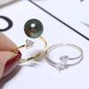 Accesorios de bricolaje S925 anillo de perla de plata esterlina soporte vacío clásico de tres garras taladro único anillo de dedo soporte de anillo producto semiacabado hecho a mano