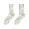 Calcetines grises de tubo medio para mujer, de algodón puro, estilo coreano, largos, blancos, finos, apilados, para primavera y otoño, con pequeños zapatos de cuero.