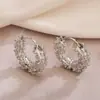 Aogu Criativo Simples Banhado a Cobre Ouro Real Zircônia Geométrico Retrô Brincos para Mulheres Ins Nicho High-End Versátil Brincos Novo