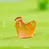 Galo de Cor Sólida Luminous Desenho Animado Ornaments de Resina Animais Pequenos Simulados Artesanato para Casa Carro Mesa Acessórios DIY