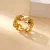 Venda Quente Transfronteiriça Anel de Abertura Coração de Amor de Luxo Leve Design Exagerado Anel Flor Zircônia Laço Fornecedor de Joias
