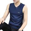 Chaleco Deportivo Camiseta de Manga Corta de Secado Rápido para Hombre Camiseta sin Mangas con Cuello en V para Hombre Top de Running con Corte de Manga Sensación de Alta Gama Hombres Jóvenes y de Mediana Edad