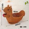 Desenho animado rattan cesta de armazenamento cesta de frutas bonito forma decoração arranjo de flores portátil tecido lanche seco armazenamento de frutas secas esquilo