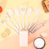 Mini Conjunto de Utensílios de Cozinha de Silicone Grau Alimentício para Assar Resistente a Altas Temperaturas Colher de Cozinhar Espátula Kit Brinquedo de Cozinha para Crianças