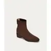 Botas de Moda com Zíper nas Costas Estilo Levemente Luxuoso Confortáveis Estilo Vento Novo Estilo Quadrado Feito à Mão Botas Femininas Bico Quadrado Retro Versátil Camurça 2026 Preto