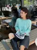 Hong Kong e American Apparel/Outono/Inverno 2026 Suéter de Gola Redonda Simples e Versátil Soltinho Peludo Tricô