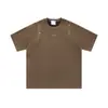 Camiseta de manga corta de metal estilo páramo funcional con ante para hombre, silueta deconstruida de nicho, top casual holgado