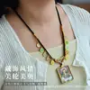 Collar Colgante de Algodón Tejido a Mano del Dios de la Riqueza de Diez Brazos Estilo Tíbet Juguete Cultural Thangka Cuerda para Colgar en el Cuello Cordón Tejido a Mano
