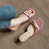 Sandalias de Tacón Fino para Mujer, Nuevo Estilo de Verano, Estilo Francés, Lazo, Punta Cuadrada, Tacones Altos, Elegantes, con Faldas, Sandalias Caladas para Usar por Fuera