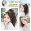 Peluca de Ponytail con Clip en Forma de Nube para Mujer, Clip de Cabello Realista para Cola de Caballo Alta de Onda de Agua, Cabello Corto Rizado, Trenza Naturalmente Voluminosa