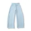 Ropa de Mujer al por Mayor Transfronteriza Estilo Europeo y Americano Primavera 2026 Nuevo Casual Versátil Color Sólido Cordón Pantalones de Pierna Ancha