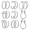 Explosiones de comercio electrónico europeo y americano anillo de nariz de acero inoxidable clip para nariz en forma de C tabique nasal chapado multicolor joyería para perforación 16 piezas