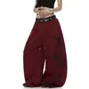 Calça de moletom com bainha curva, bloqueio de cores, estampa de letras, estilo falso duas peças, estilo americano, para comércio exterior transfronteiriço, para homens e mulheres, perna larga solta para dança de jazz