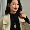Suijue moda coreana BÚHO Aleación de diamantes completos colgante collar largo para suéter collar largo blanco venta al por mayor