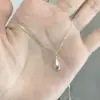 Collar de Gota de Agua para Mujer, Diseño Pequeño con un Toque de Lujo, Joyería Colgante para Clavícula, Regalo para Novia, Cadena de Clavícula de Alta Gama