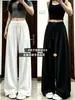 Pantalones anchos de pierna recta hasta el suelo con cordón, frescos y con buena caída, de secado rápido, frescos para el verano, ligeros, transpirables, adelgazantes, casuales