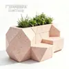 Jardinera de flor de terrazo rojo de forma especial para complejo rural, material ecológico para paisajismo de hotel y fines decorativos