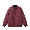 Yidao Vintage 26 Primavera Nuevo Retro Americano Simple Bordado de Letras Diseño Holgado Versátil Chaqueta de Vuelo