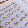 Anel Aberto Gota de Óleo Esmaltado Luz Luxo Alto Padrão Anel Caixa Cega Ao Vivo Vintage Estilo Palácio Flor