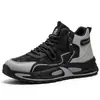 Zapatos Casuales Deportivos de Caña Alta con Bloques de Color Estilo Hong Kong de Moda para Hombre Otoño/Invierno Juventud Superficie de Cuero Suela Gruesa Aumentadores de Altura Zapatos de Papá para Viajar