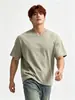 Camiseta de Manga Corta para Hombre, Camiseta de Algodón Puro de Verano para Hombre, Top para Hombre, de Media Manga, Blanca de Cuello Redondo, Pulóver