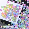 Joias para unhas amor moca misto Cor de doce macaron da moda Acessórios de unha de vidro coração de pêssego plano Aurora