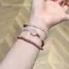 Pulseira Qiaoen de Pedra Vermelha Natural, Cristal Branco, Cristal Rosa, Pulseira de Cristal Pixiu Atrai Amor e Riqueza para Mulheres Atacado