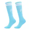 Calcetines de fútbol a rayas de doble banda para niños, calcetines largos hasta la rodilla para adultos, calcetines deportivos para estudiantes niños