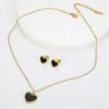 Pendientes colgantes de acero de titanio para mujer, collar de amor elegante, pendientes de joyería de estilo coreano con diseño de nicho personalizado que combinan con todo.
