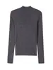 60 Peças Tricô de Lã Sem Costura Yangtze Worsted de Manga Longa Gola Alta para Mulheres no Outono e Inverno Cor Lisa Quente e Macio Camiseta Básica Waxy