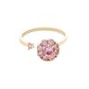 Anel Giratório de Flores Estilo Ins Feminino Nicho High-end Light Luxury Diamond Ring Anel de Verão Simples Anel Aberto para Namoradas