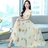 Vestido de Moda Elegante Vintage Novo de Verão 2022 Estilo Elegante Afinando a Cintura Vestido Estampado de Manga Curta